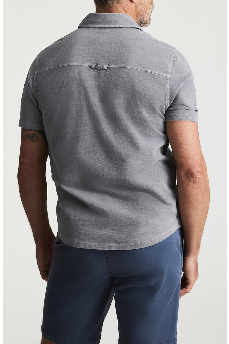 Short Sleeve Slub Cotton Jersey Button-Up Shirt, Alternate, color, CHISELED STONE