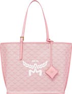 MCM Himmel Lauretos Coated Canvas Shopper Bag