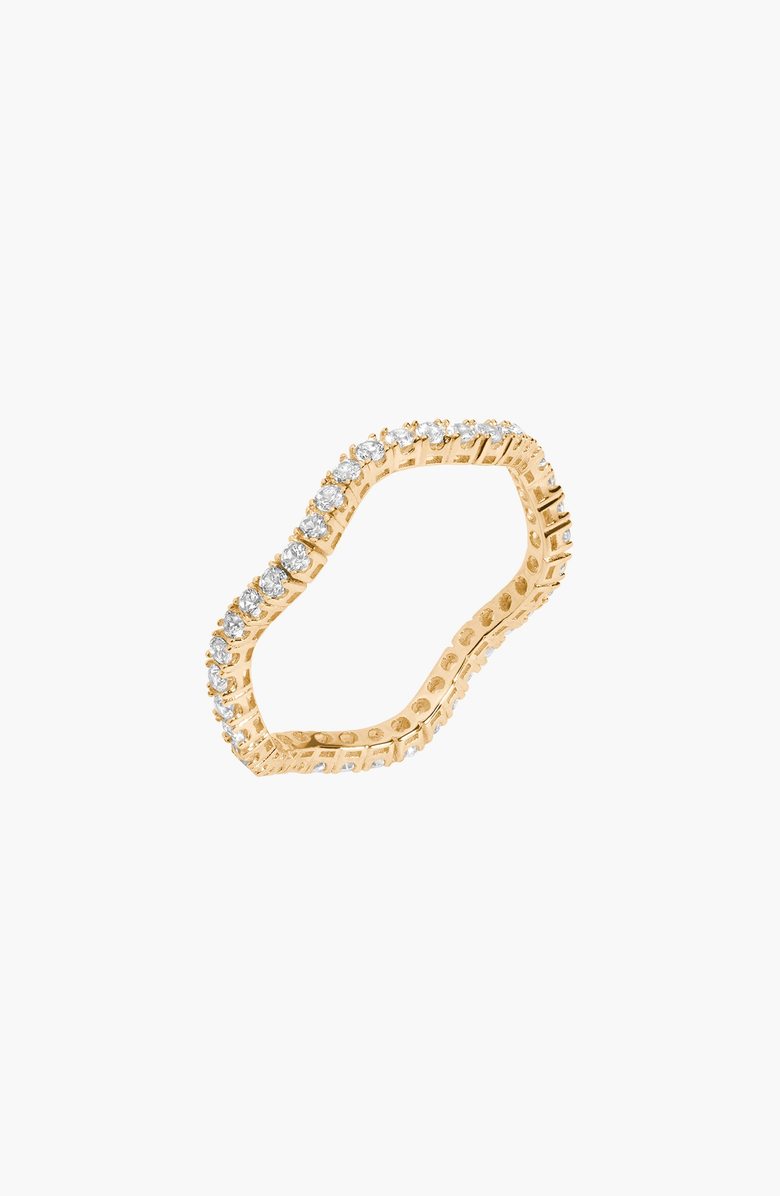 Aurate New York Lab Grown White Sapphire Wave Ring, Main, color, Yellow