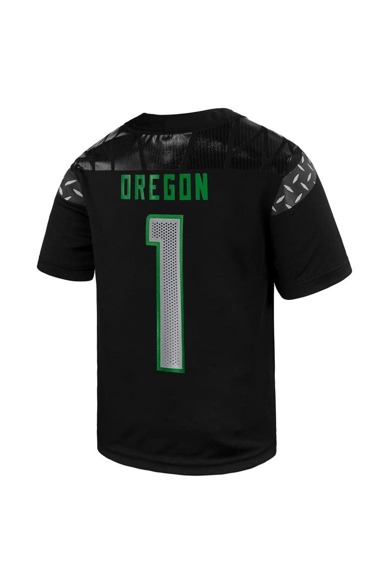 Youth Nike #1 Black Oregon Ducks Vapor Fusion Football Jersey, Alternate, color, Black