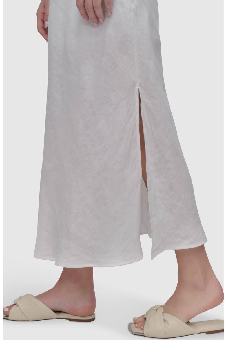 Asymmetric Sleeveless Linen Dress, Alternate, color, WHITE