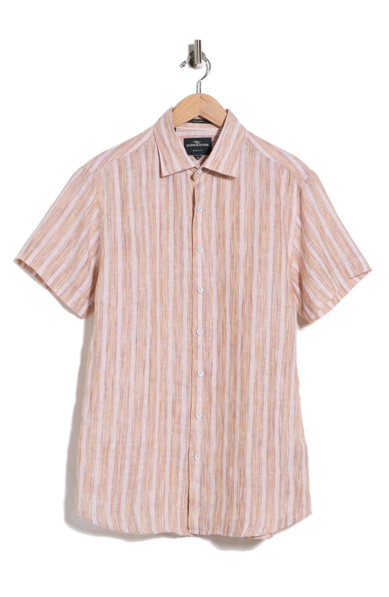 Rodd & Gunn Streamlands Linen Button-Up Shirt, Main, color, Terracotta