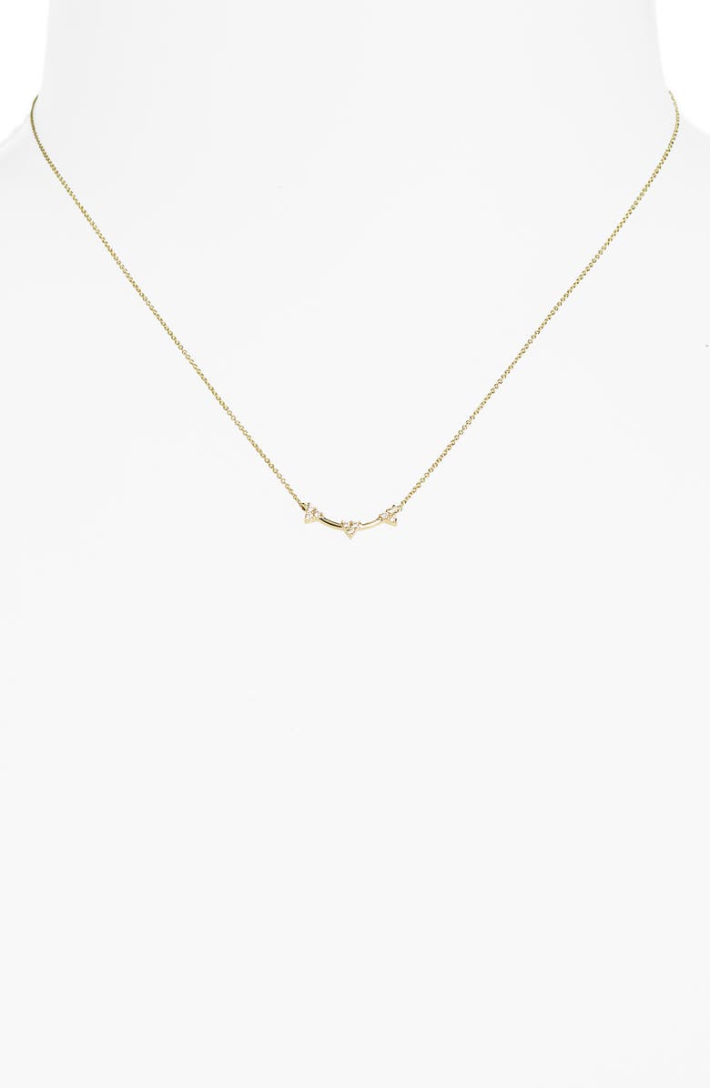 Dana Rebecca Designs Trio Diamond Curve Pendant Necklace, Alternate, color, Yellow Gold