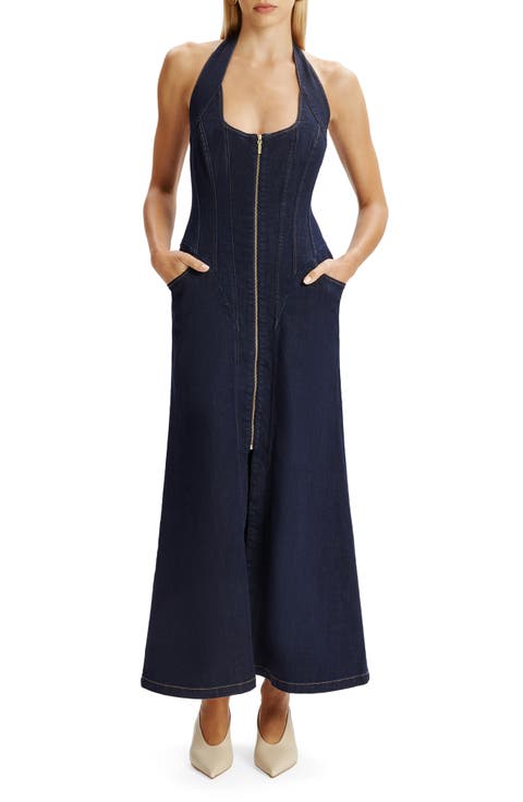 Martel Denim Halter Dress