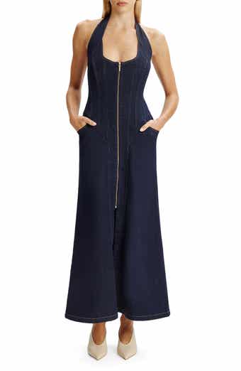 Bardot Martel Denim Halter Dress