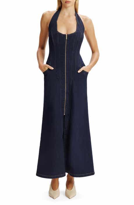 Bardot Martel Denim Halter Dress
