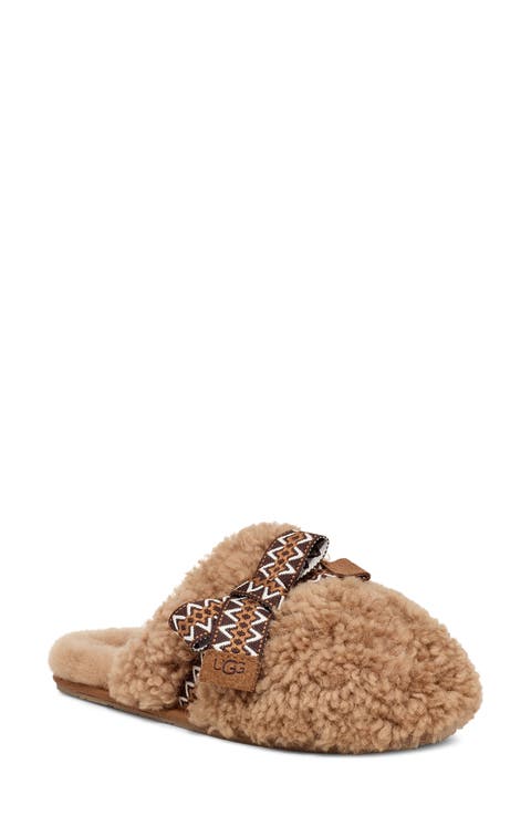 Maxi Curly Genuine Shearling Scuff Slipper (Women) (Nordstrom Exclusive)