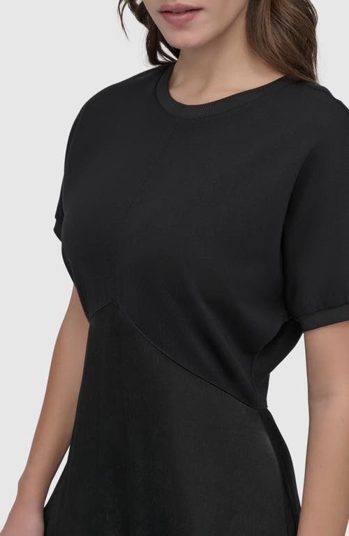 Dkny Sportswear Scuba Satin Midi Dress In Blk/black