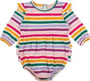 RuffleButts Colorful Rainbow Stripe Bodysuit