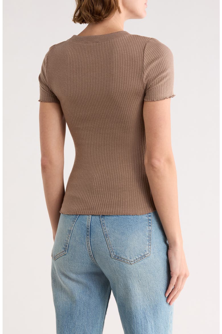 Joey Short Sleeve Sweater, Alternate, color, HAZELNUT BROWN