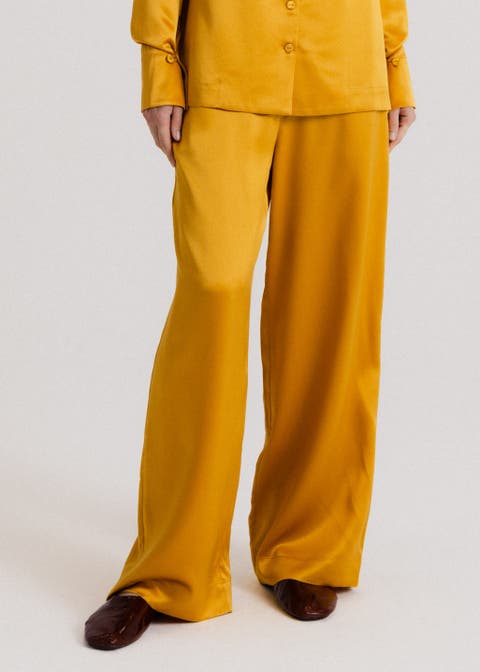 Silk Wide Leg Pants