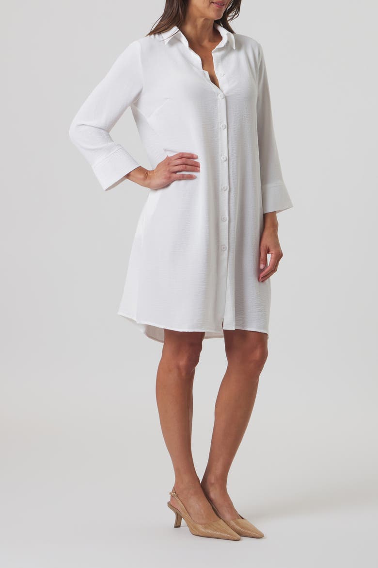 Lido A-Line Shirt Dress with Pockets, Alternate, color, Ivory