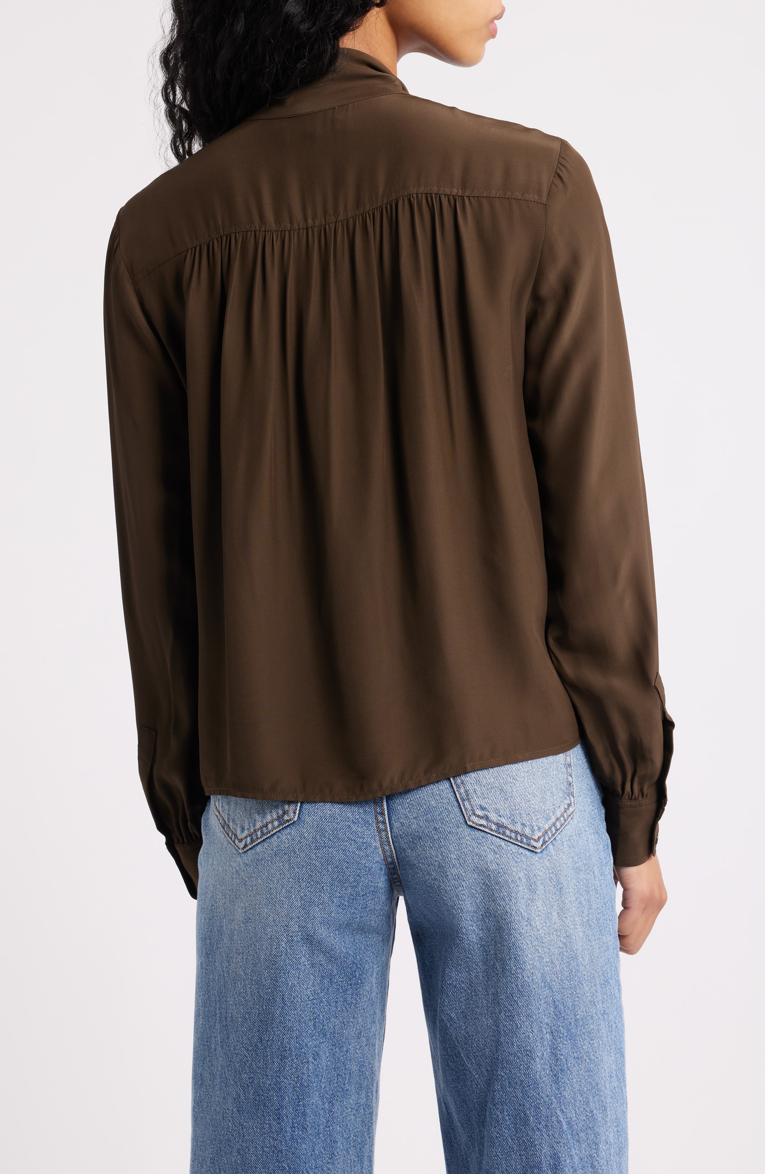 Tie Neck Long Sleeve Top - image 2