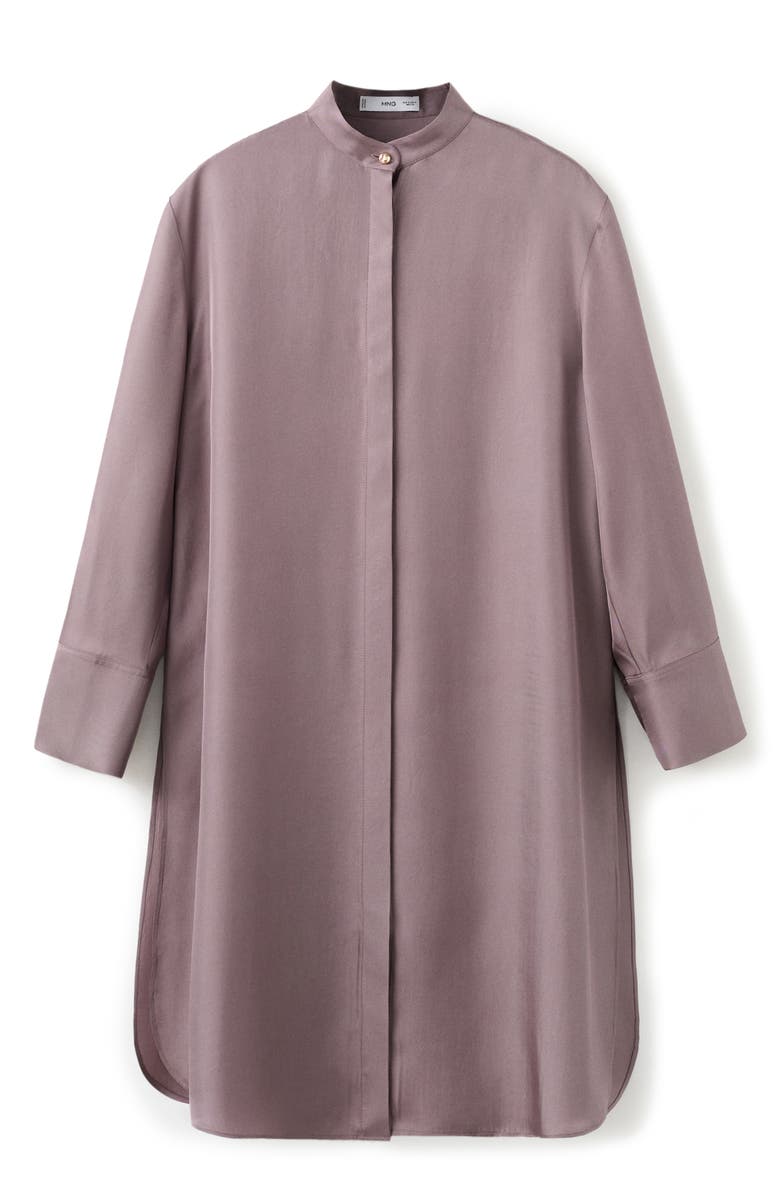 MANGO Long Shirt with Stand Collar, Main, color,