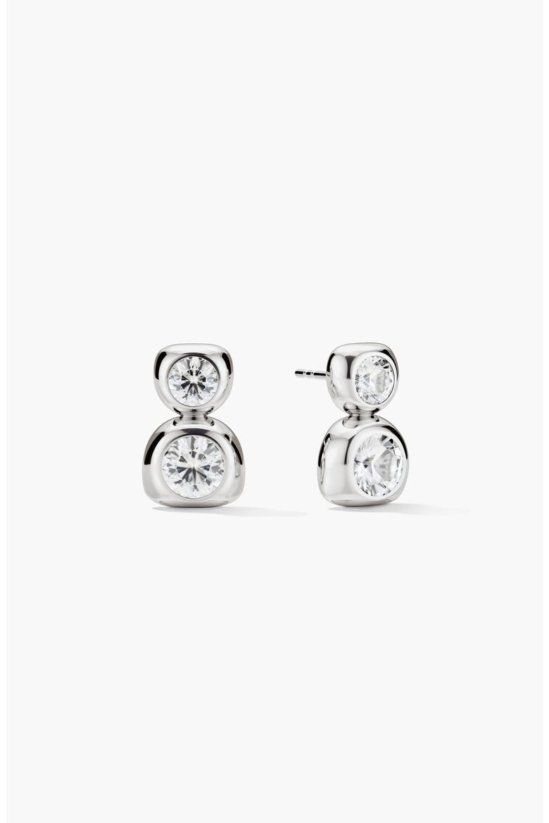 Inès Drop Stud Earrings, Main, color, Sterling Silver
