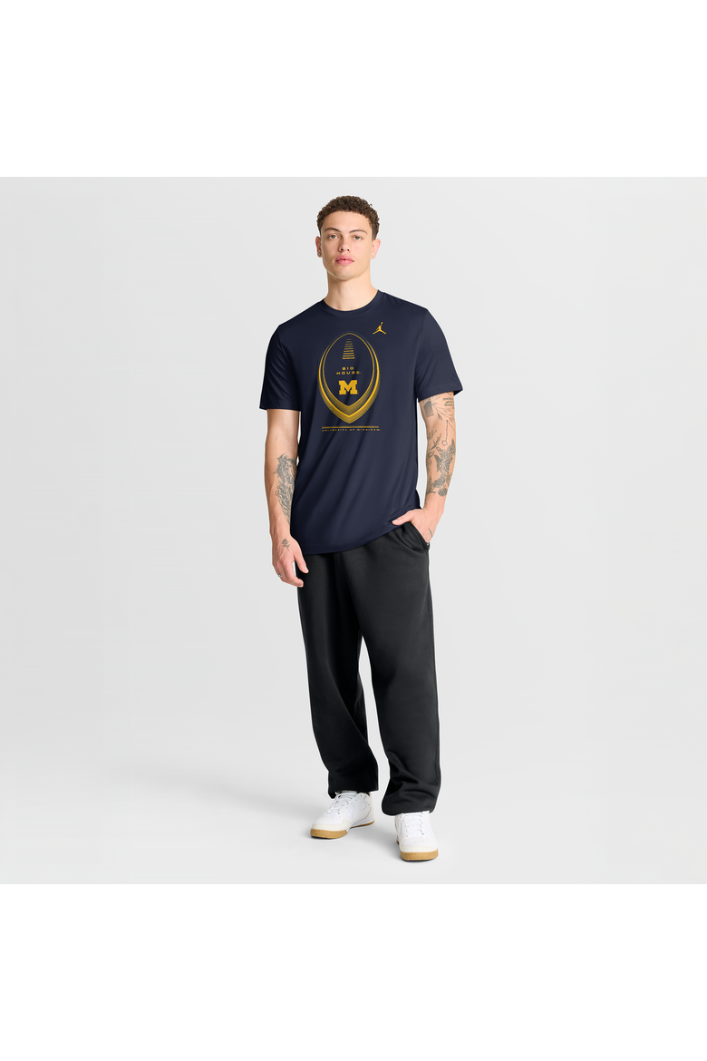 Men's Jordan Brand Navy Michigan Wolverines Primetime Legend Football Icon Dri-FIT T-Shirt, Alternate, color, Navy