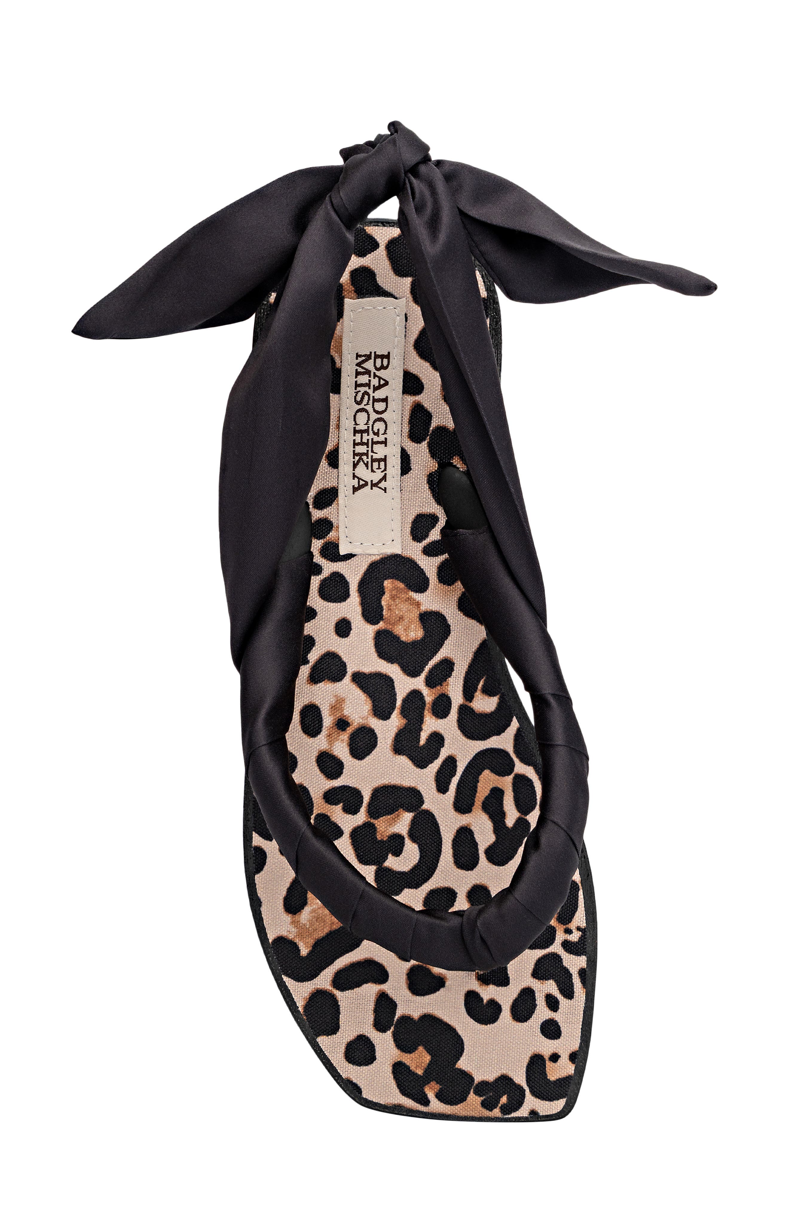 Badgley Mischka Collection Wrenna Slingback Ankle Wrap Sandal, Alternate, color, Black Leopard