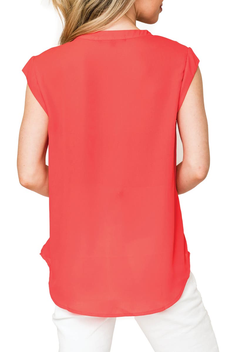 GIBSONLOOK Cap Sleeve Blouse, Alternate, color, New Coral