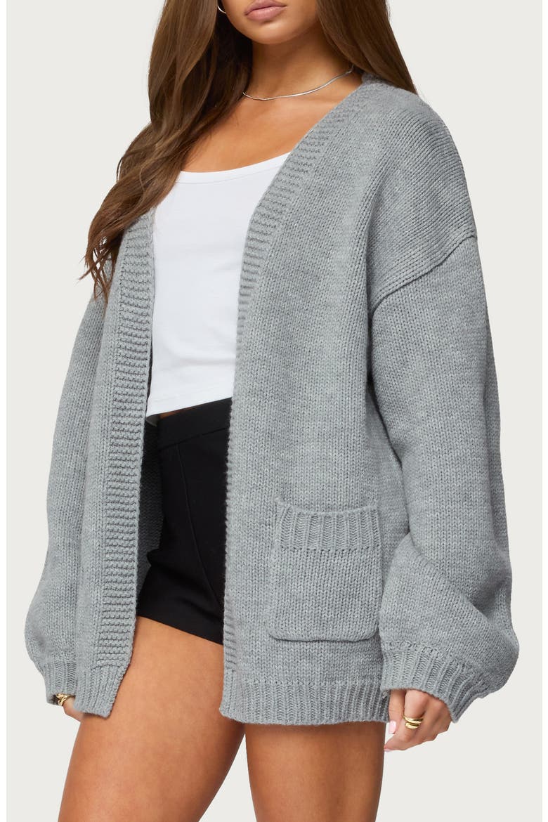 Julian Oversize Open Front Cardigan, Alternate, color, GRAY-MELANGE