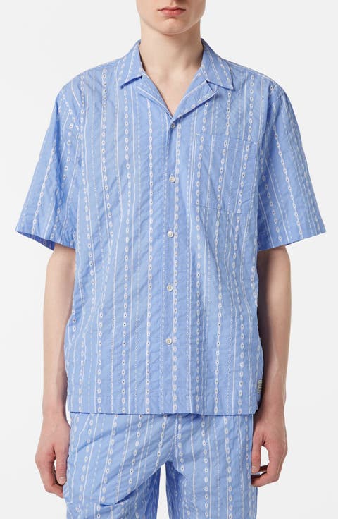 Embroidered Cotton Camp Shirt