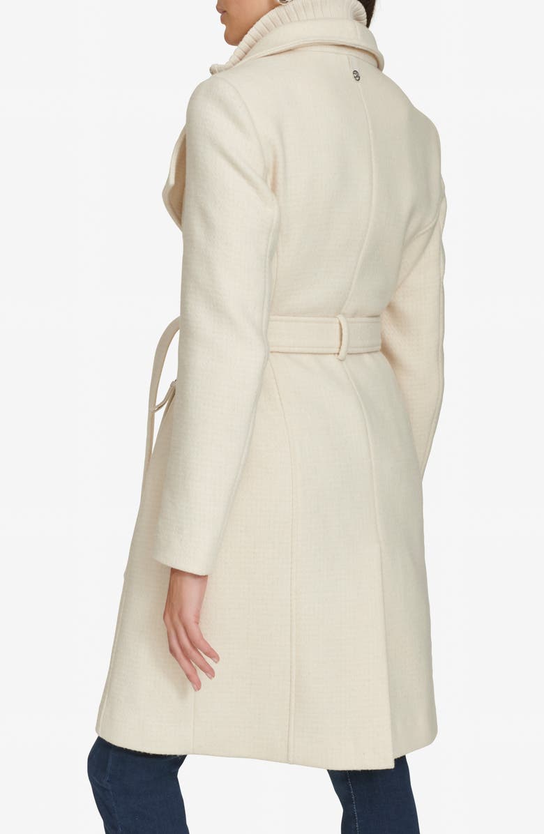 Calvin Klein Angled Zip Twill Coat, Alternate, color, Nude