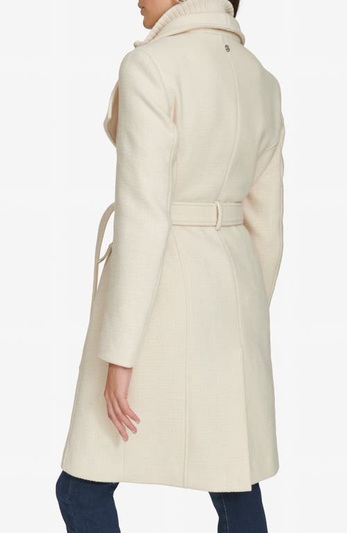 Calvin Klein Angled Zip Twill Coat In Multi