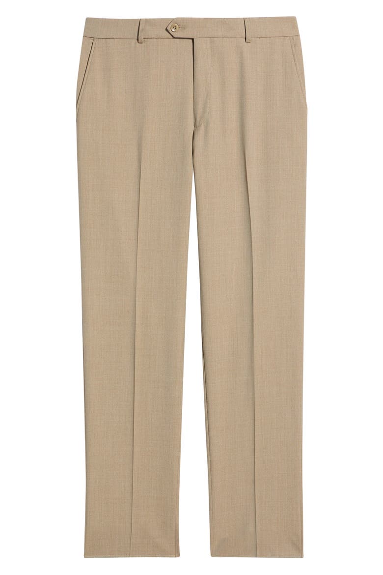 Lightweight Flat Front Mesh Weave Wool Dress Pants, Alternate, color, WICKER LIGHT
