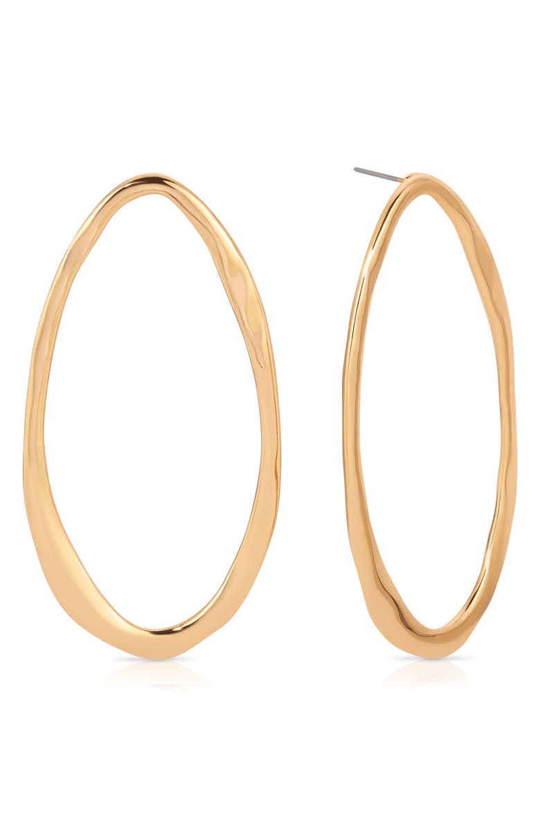 Ettika Hammered Oval Frontal Hoop Earrings, Main, color,