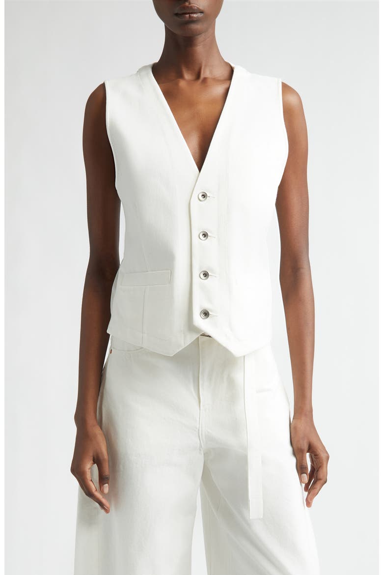 Denim Vest, Main, color, OFF WHITE