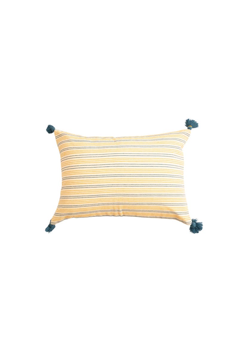 Ambar Handloom Lumbar Pillow Cover with Tassels, Main, color, Natural