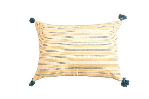 Ambar Handloom Lumbar Pillow Cover with Tassels
