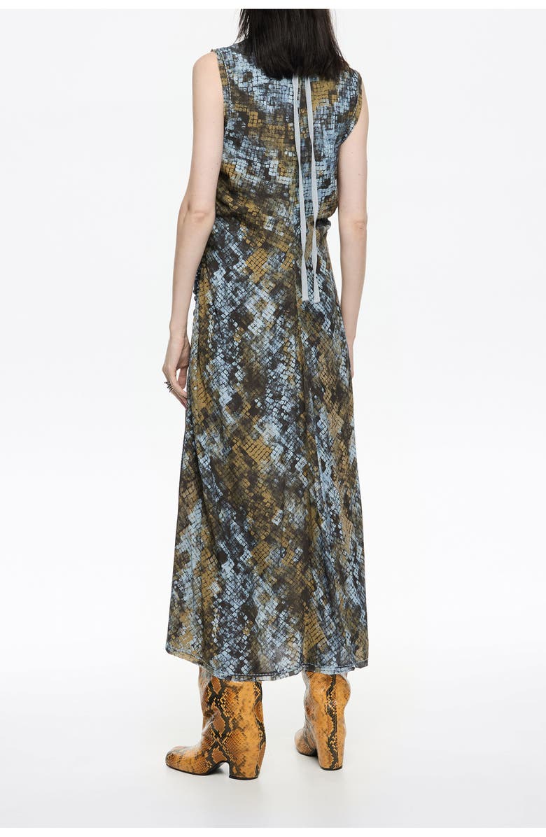 Bimba y Lola Snake Ruched Dress, Alternate, color, Snake Khaki