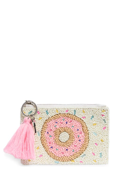 Frosted Donut Beaded Coin Pouch