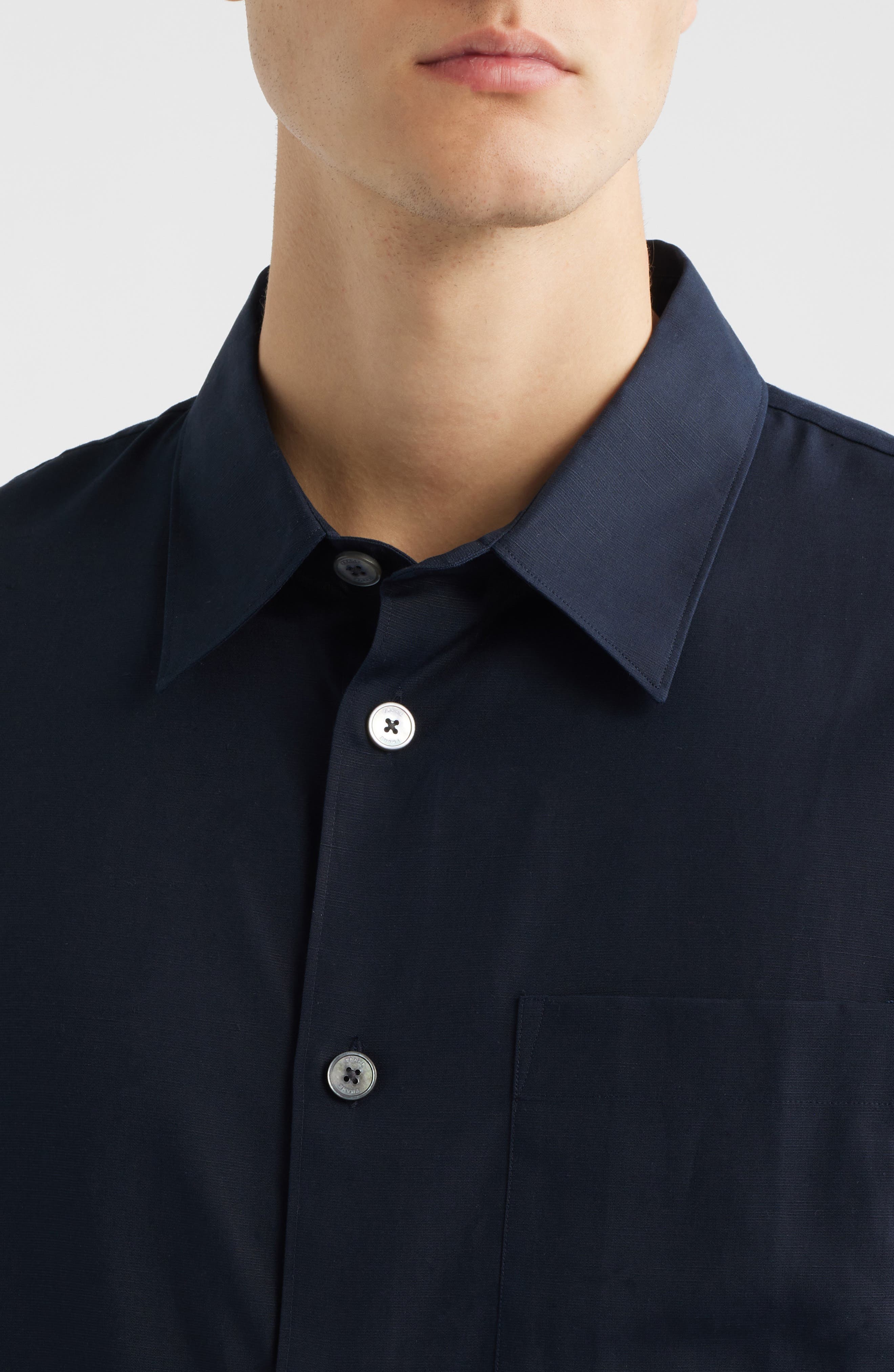 Solid Button-Up Shirt - image 2