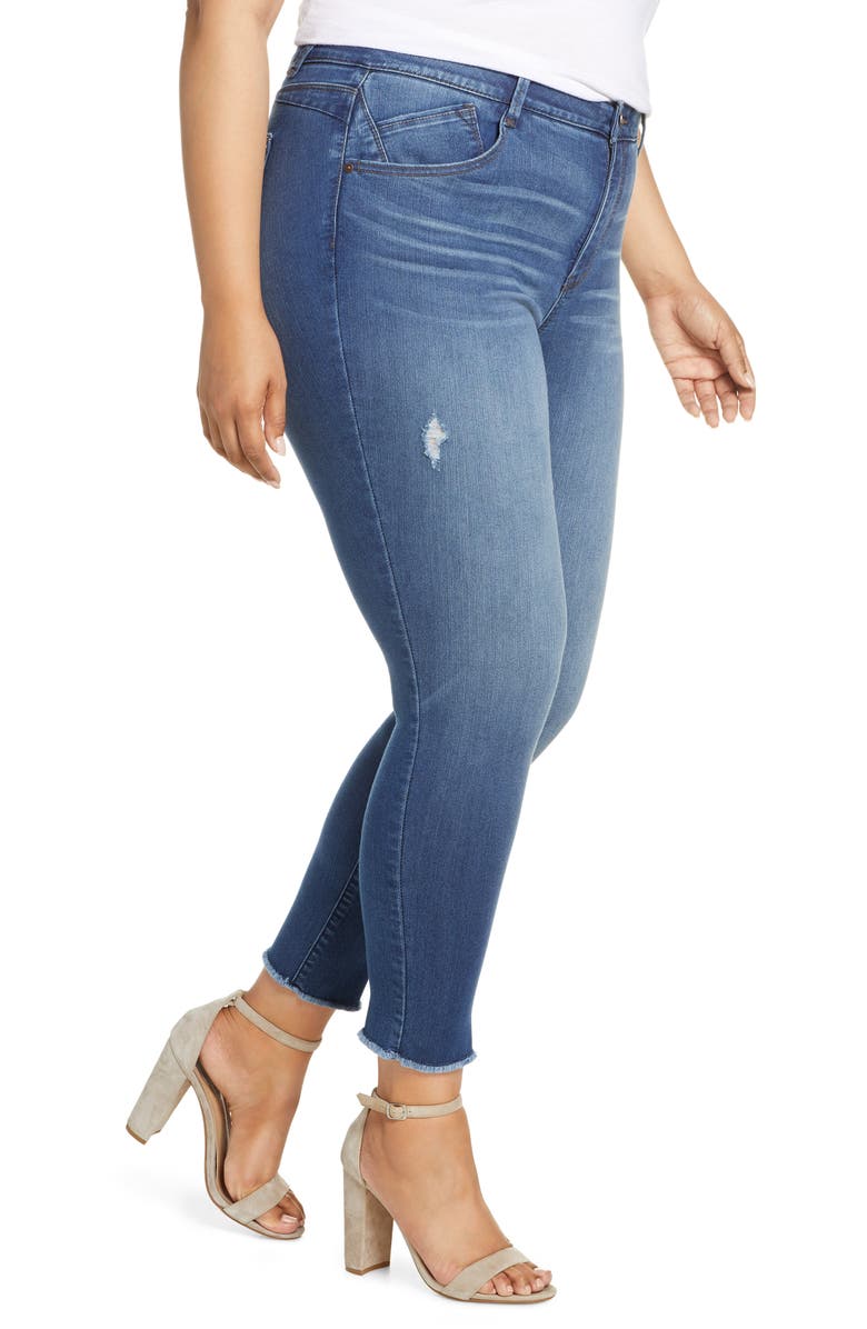 Wit & Wisdom Ab-Solution Fray Hem Ankle Skinny Jeans, Alternate, color, 