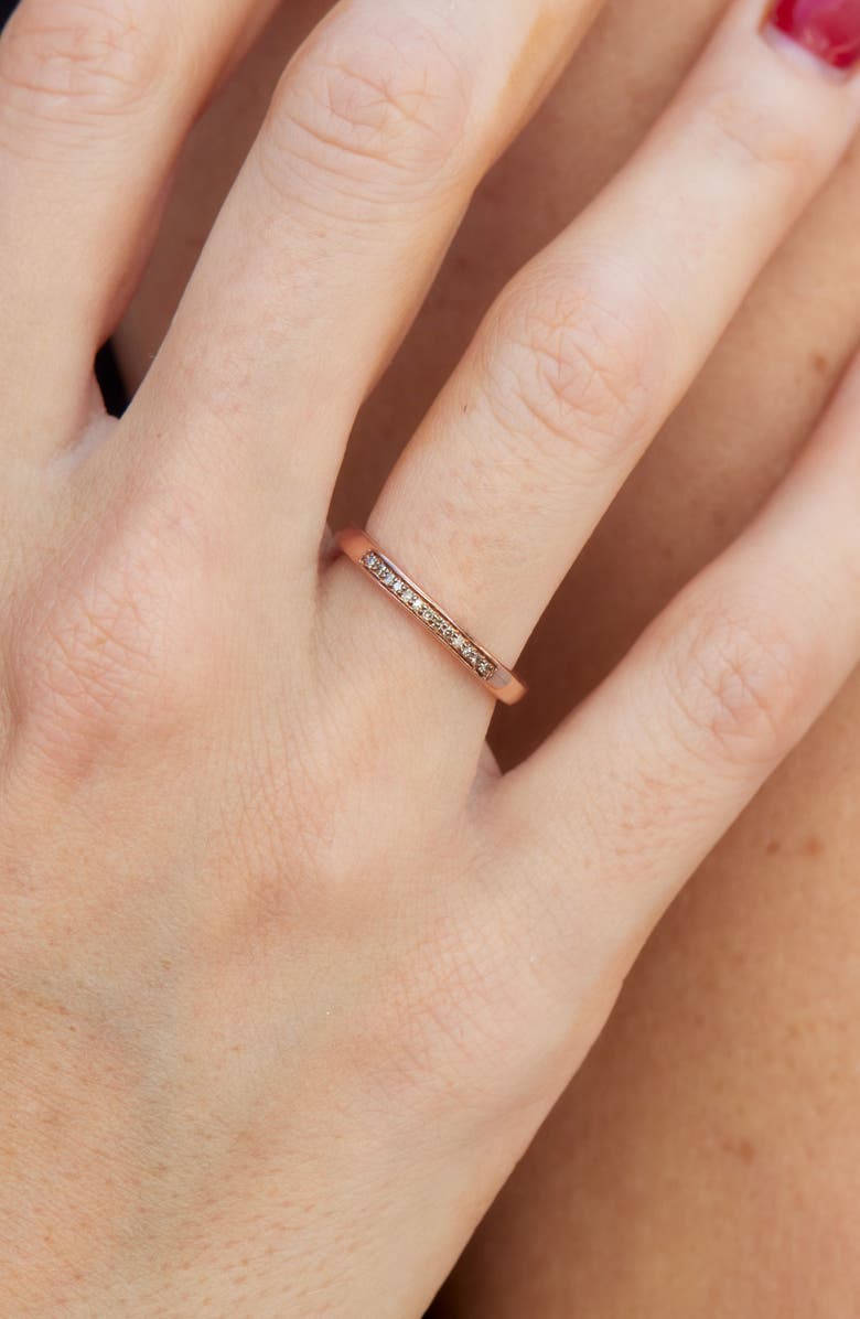 SAVVY CIE JEWELS Diamond Stackable Band Ring, Alternate, color, Rose