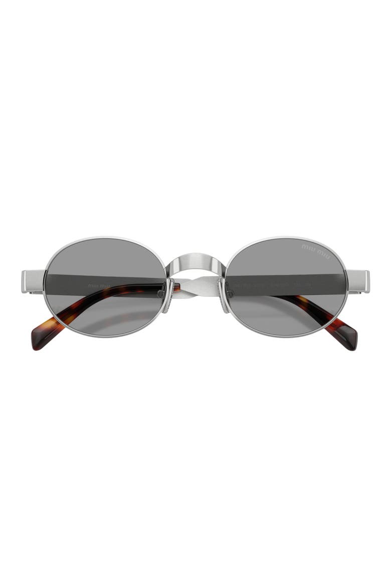 47mm Small Oval Sunglasses, Alternate, color, OLD SILVER / GREY
