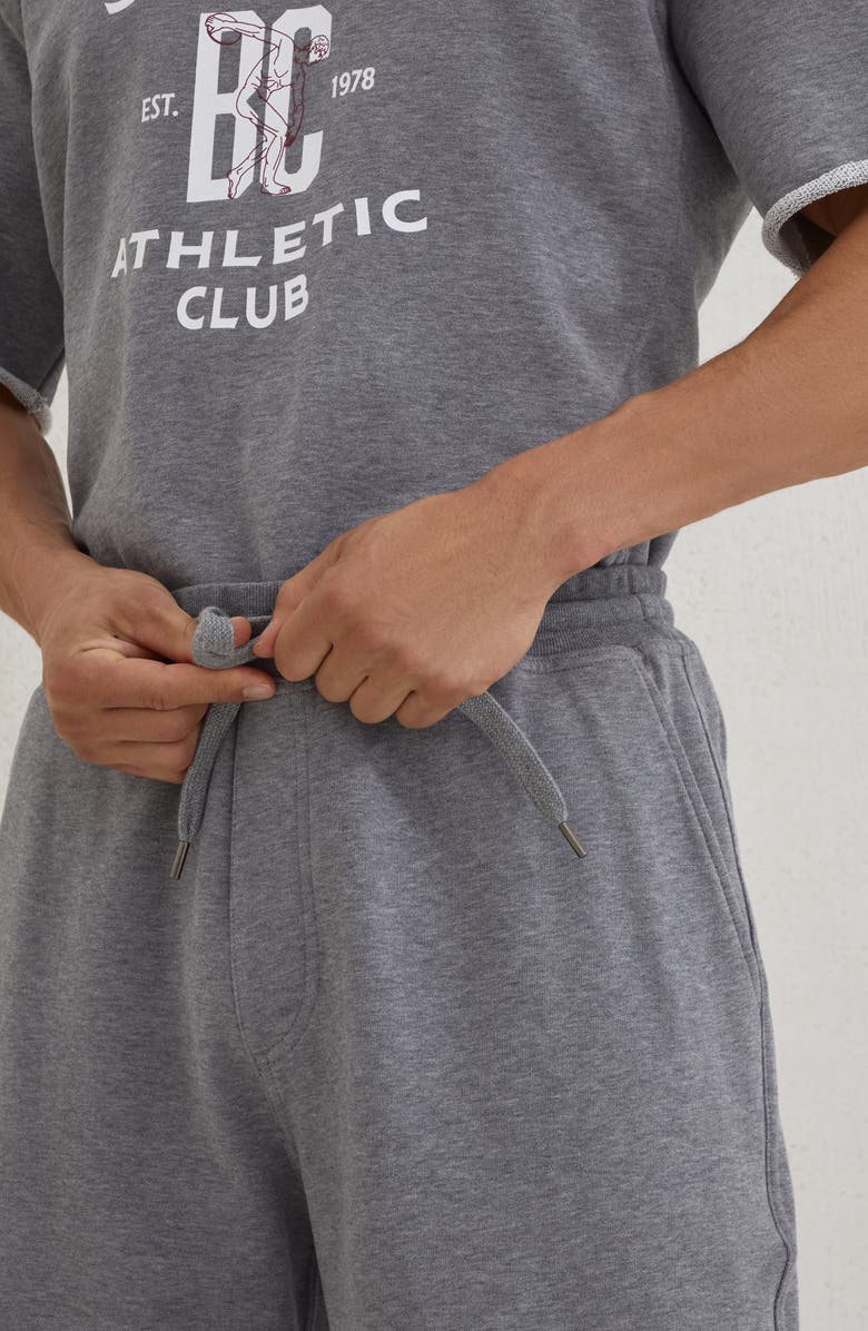 Brunello Cucinelli French terry Bermuda shorts, Alternate, color, Medium Grey