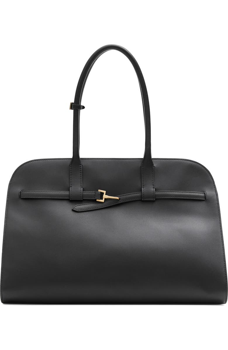 MANGO Leather Briefcase Bag, Main, color,