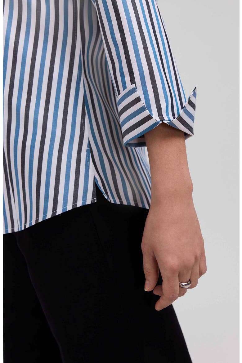 Taylor Stripe Cotton Button-Up Shirt, Alternate, color, INDIGO BLUE/ MULTI