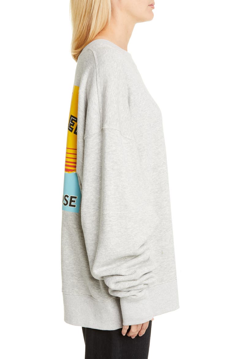 Rista Battery Print Cotton Sweatshirt, Alternate, color, GREY W/ BATTERY PRINT