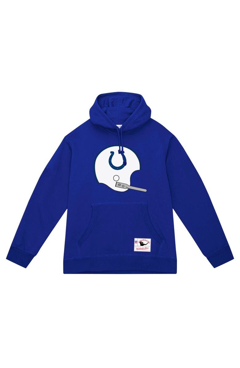 Mitchell & Ness Men's Mitchell & Ness Royal Indianapolis Colts Helmet Logo Vintage Pullover Hoodie, Alternate, color, Royal