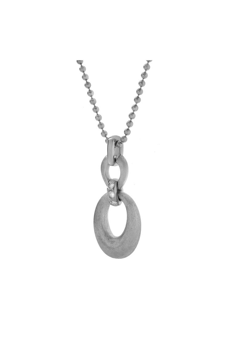 Marcelline Sterling Silver 0.03 Ct Diamond Linked Oval Pendant, Alternate, color, 925 Sterling Silver