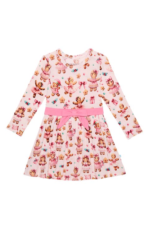 Bow Twirl Long Sleeve Skirted Bodysuit (Baby)