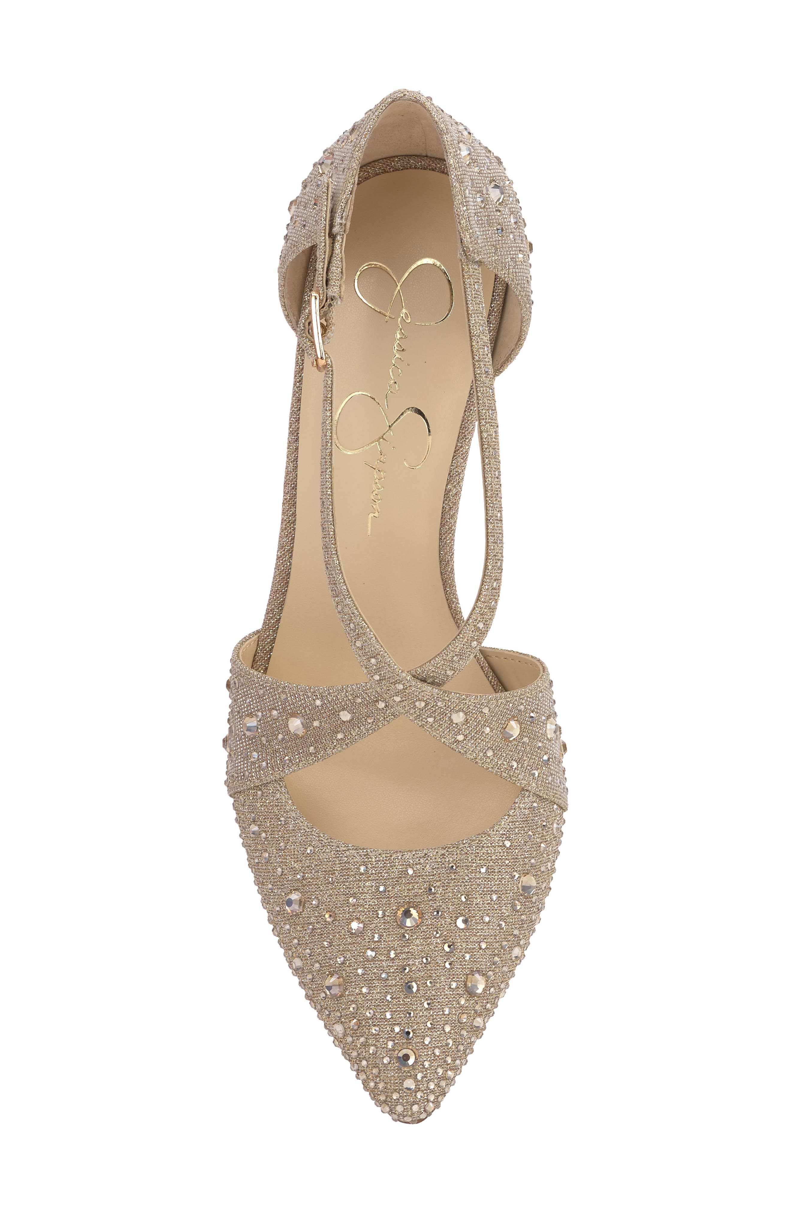 Accile Rhinestone Cluster Pump, Alternate, color, CHAMPAGNE