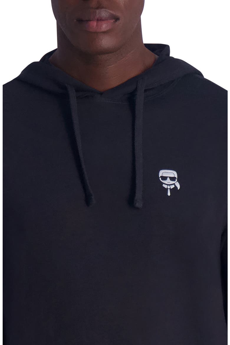 Slub Hooded Long Sleeve T-Shirt, Alternate, color, BLACK