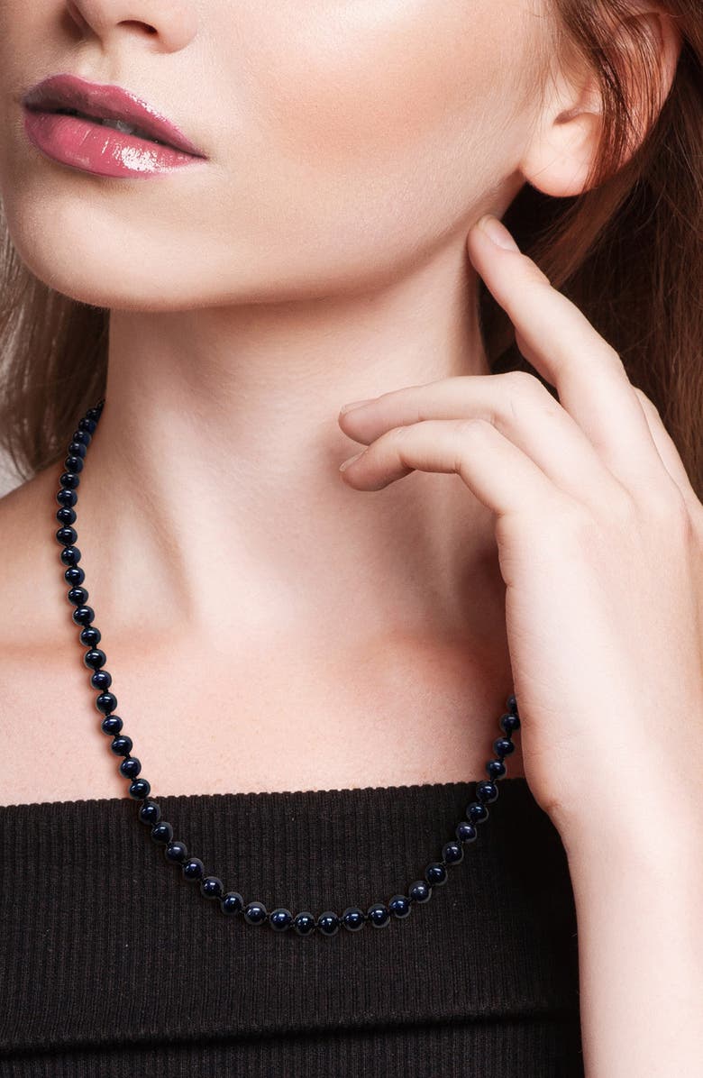 DELMAR Cultured Black Pearl Necklace, 5–5.5mm, Alternate, color, 
