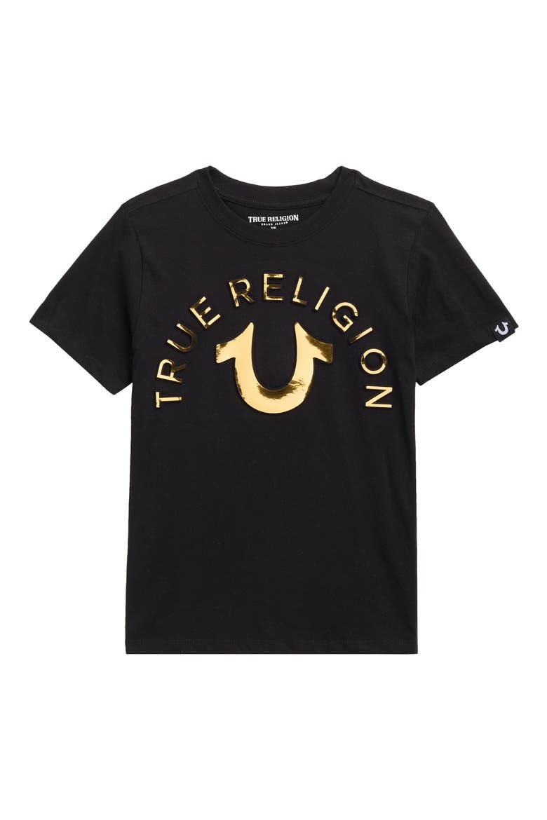 Kids' Foil Logo Graphic T-Shirt, Main, color, BLACK
