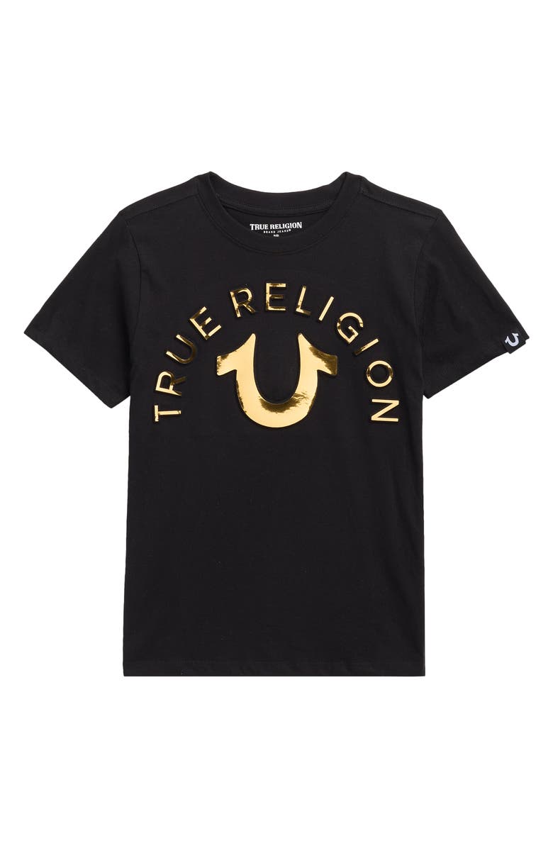 True Religion Kids' Foil Logo Graphic T-Shirt, Main, color, Black
