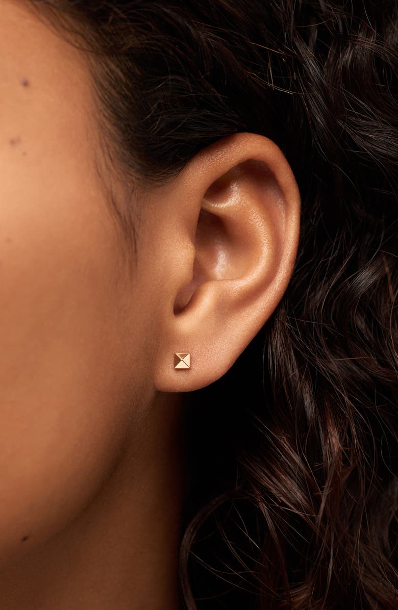 Ana Luisa Solid Yellow Gold - Pyramid Studs, Alternate, color, Gold
